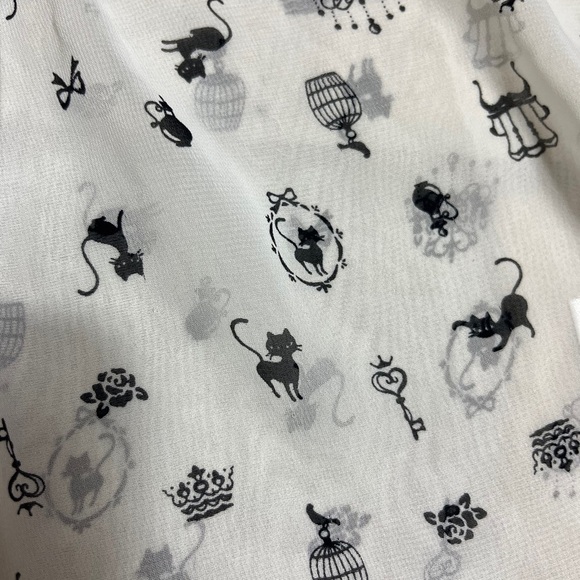 Chloe K Womens Sleeveless Black Cat Sheer Blouse M Cat Lady Top Career Casual - Picture 5 of 11